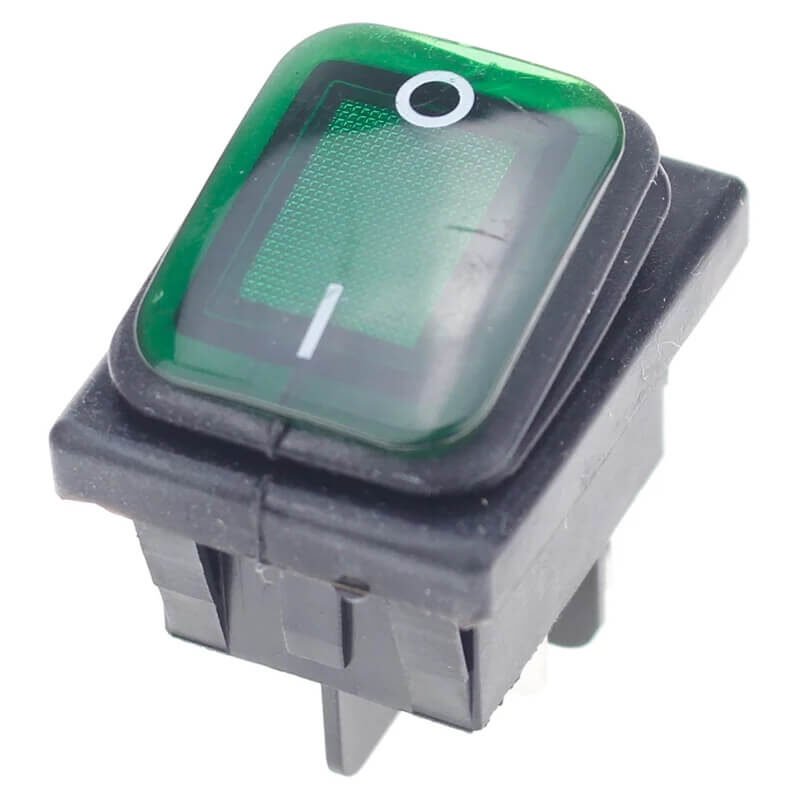 Переключатель клавишный KCD2 GREEN 4pin